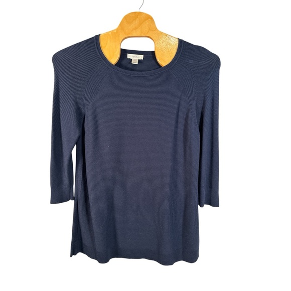 CJ Banks Women’s Ribbed Oversized Tunic‎ Sweater Navy Blue Size 1X - Picture 1 of 7